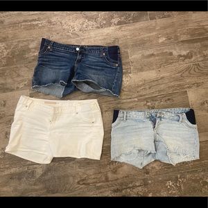 3 Pairs Gap 28 Maternity Denim Jean Shorts